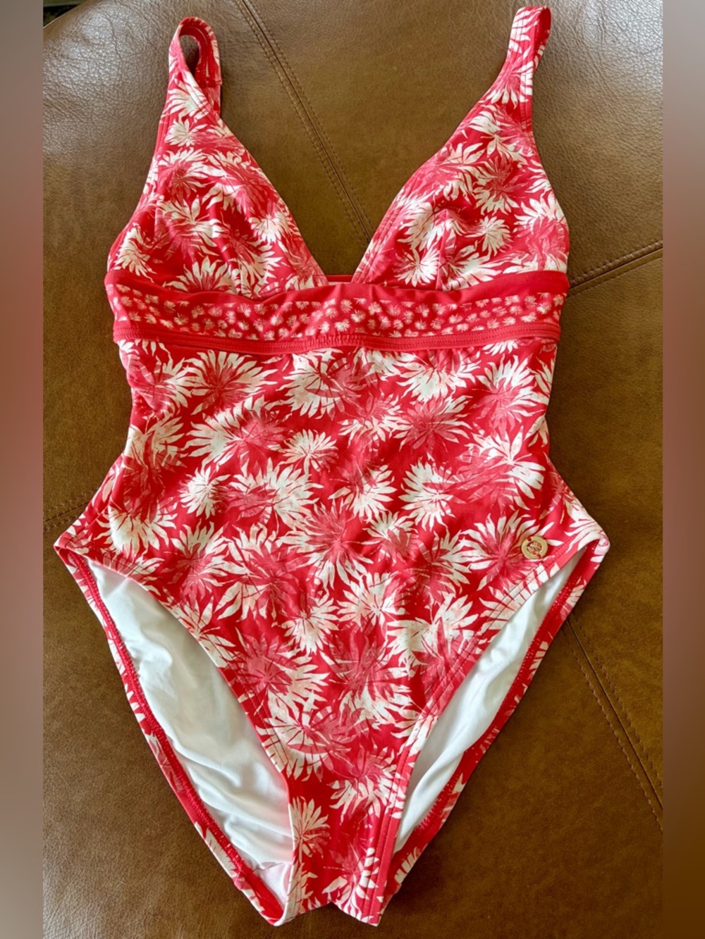 Michael Kors Red Floral One-Piece Swimsuit Size 8 | Tropical Print